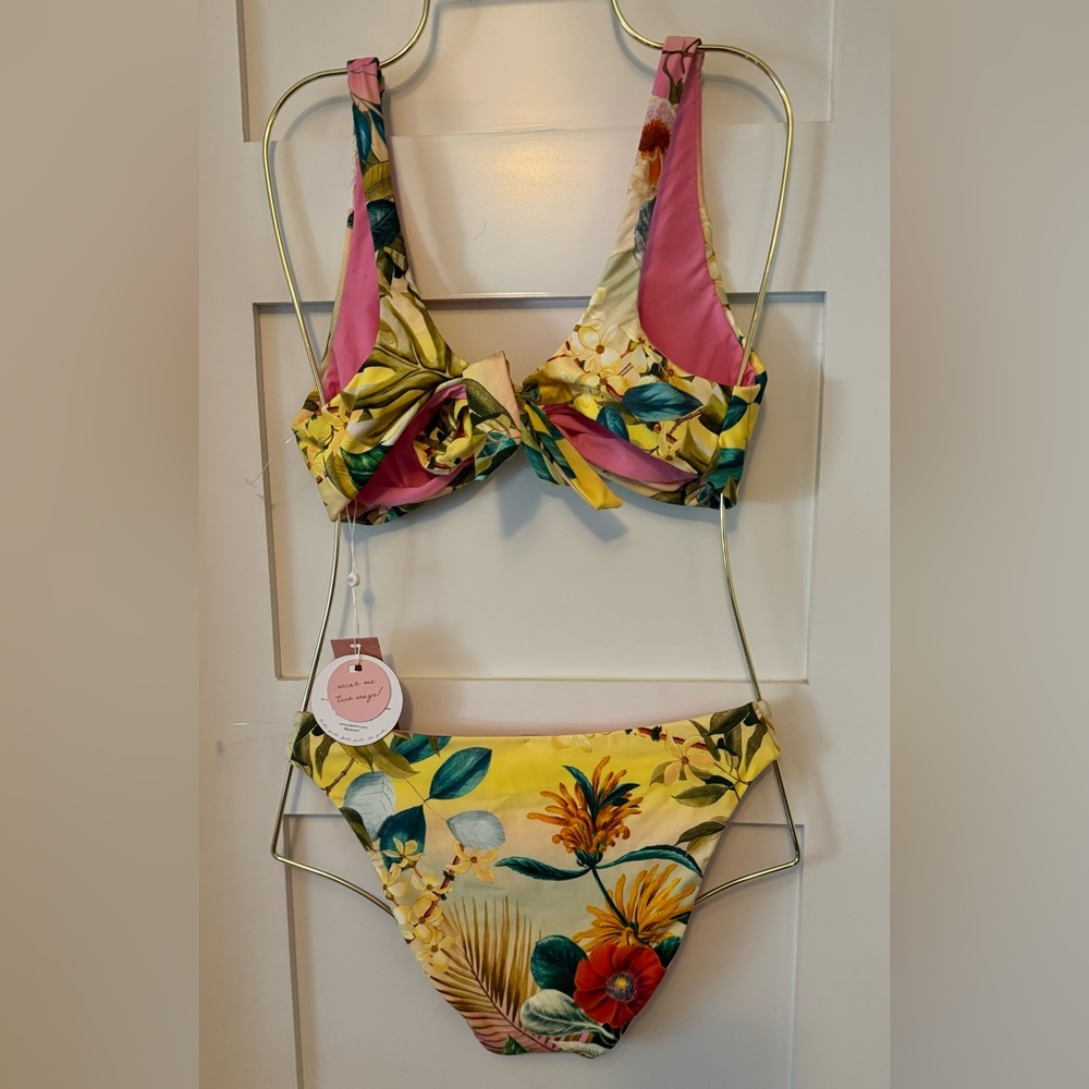🆕 2pc PQ SWIM Oasis Reversible Drew Knot Bikini Top & Reversible Knot Bottom - Picture 5 of 9